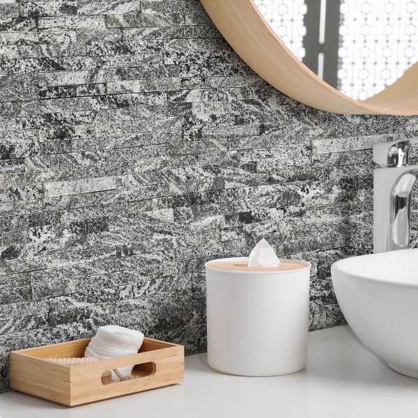 Pierre naturelle en quartzite, extérieur / intérieur, gris, Blue Jeans