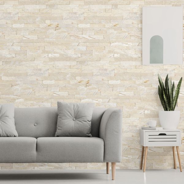Pierre naturelle en marbre, extérieur / intérieur, beige, Natimur Cream