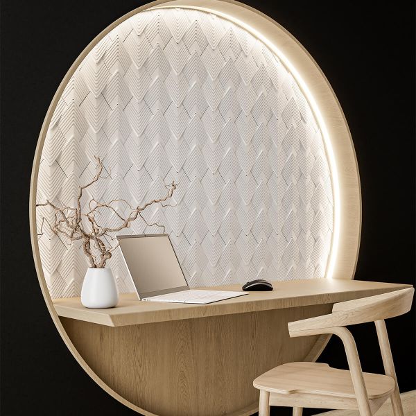 Panneau décoratif, intérieur, blanc, 3D Navaro