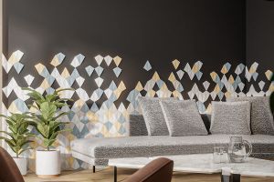 Panneau décoratif, intérieur, blanc, 3D Skyfall