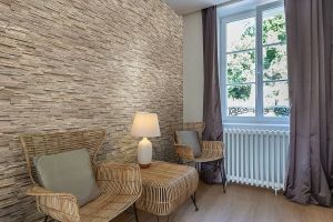 Pierre décorative aspect bois, extérieur / intérieur, beige, Woodyteck