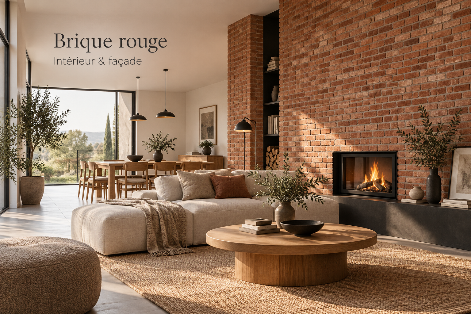 Brique de parement rouge MODULO pour façade et mur intérieur