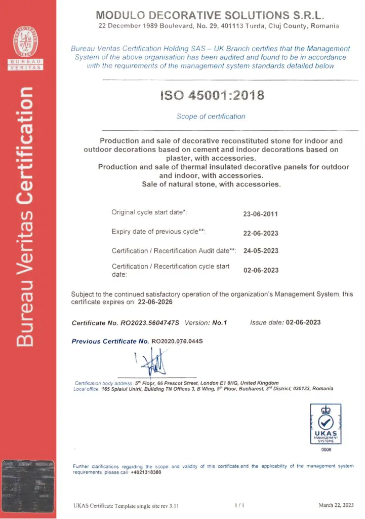 Certificat ISO 45001